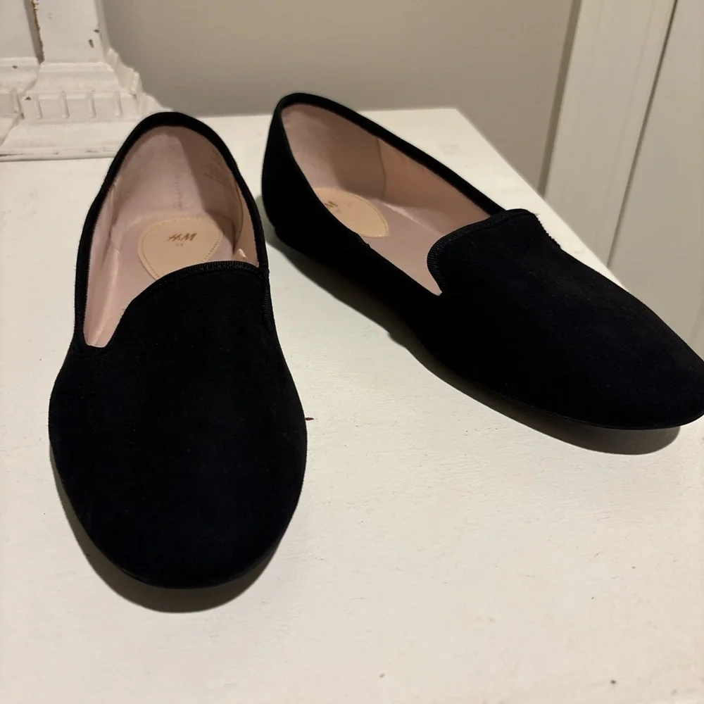 H&M Black Suede-Look Women's Loafers
